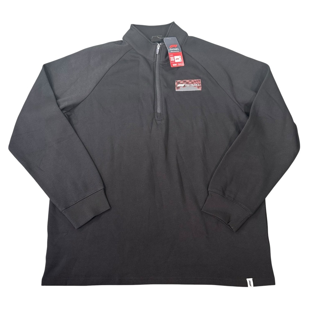 Formula 1 Mens Tempo Halftone Black Quarter Zip Pullover Size XL